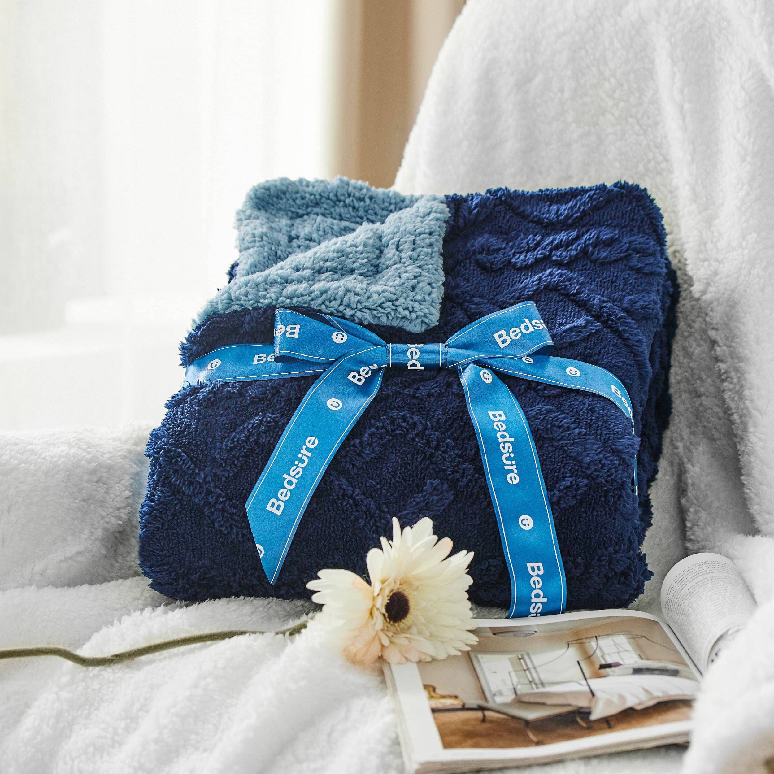 GentleSoft® Sherpa Throw Blanket For Couch