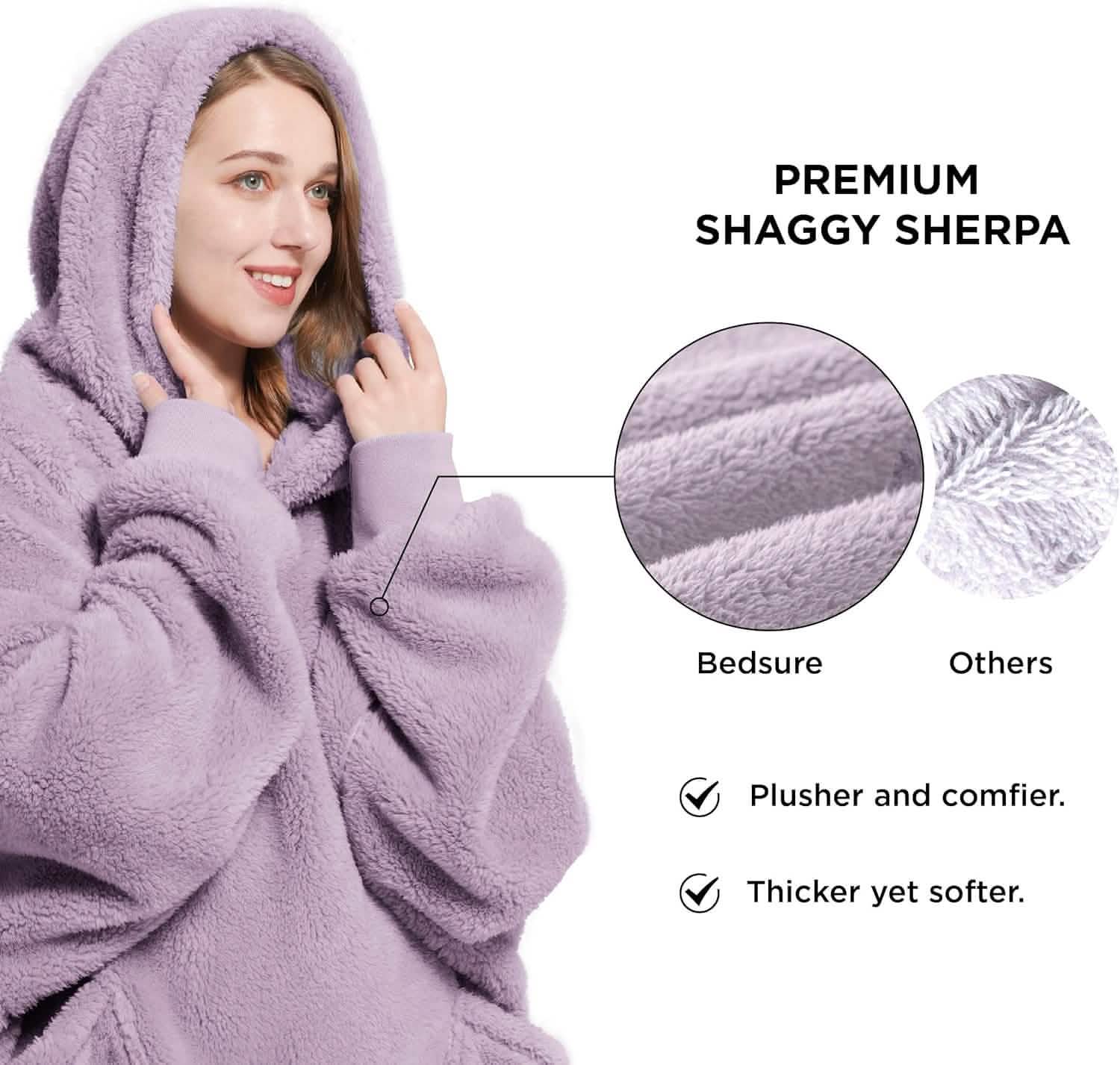 GentleSoft® Shaggy Sherpa Blanket Hoodie