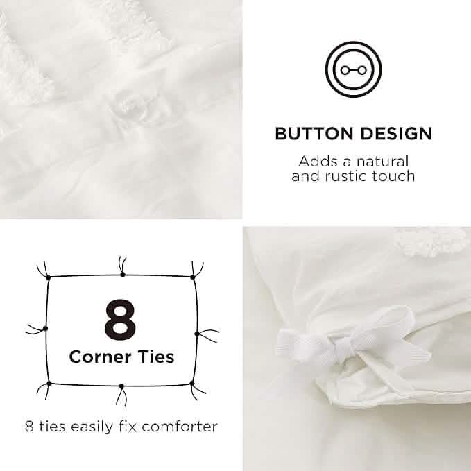 GentleSoft® 100% Cotton Tufted Duvet Cover Set