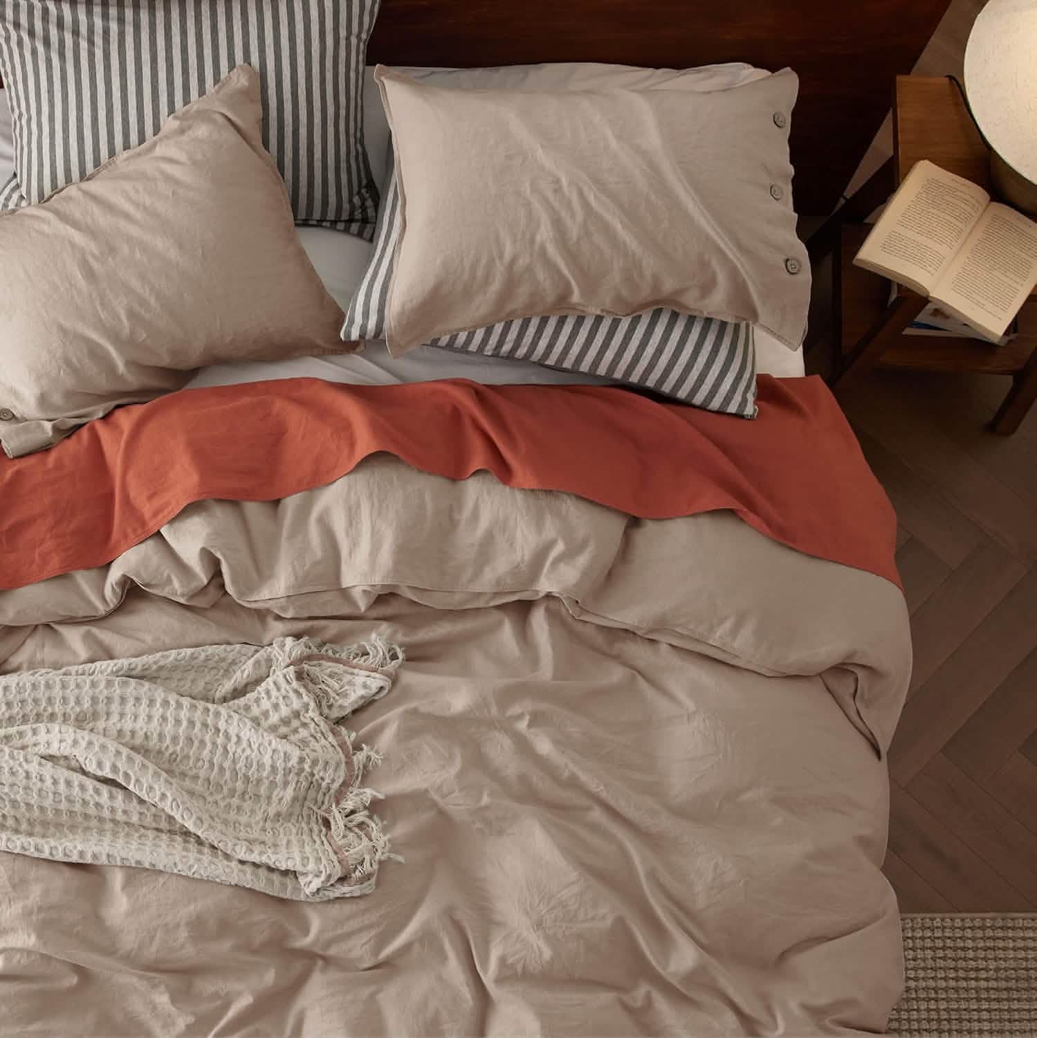GentleSoft® Cotton Linen Hybrid Duvet Cover Set