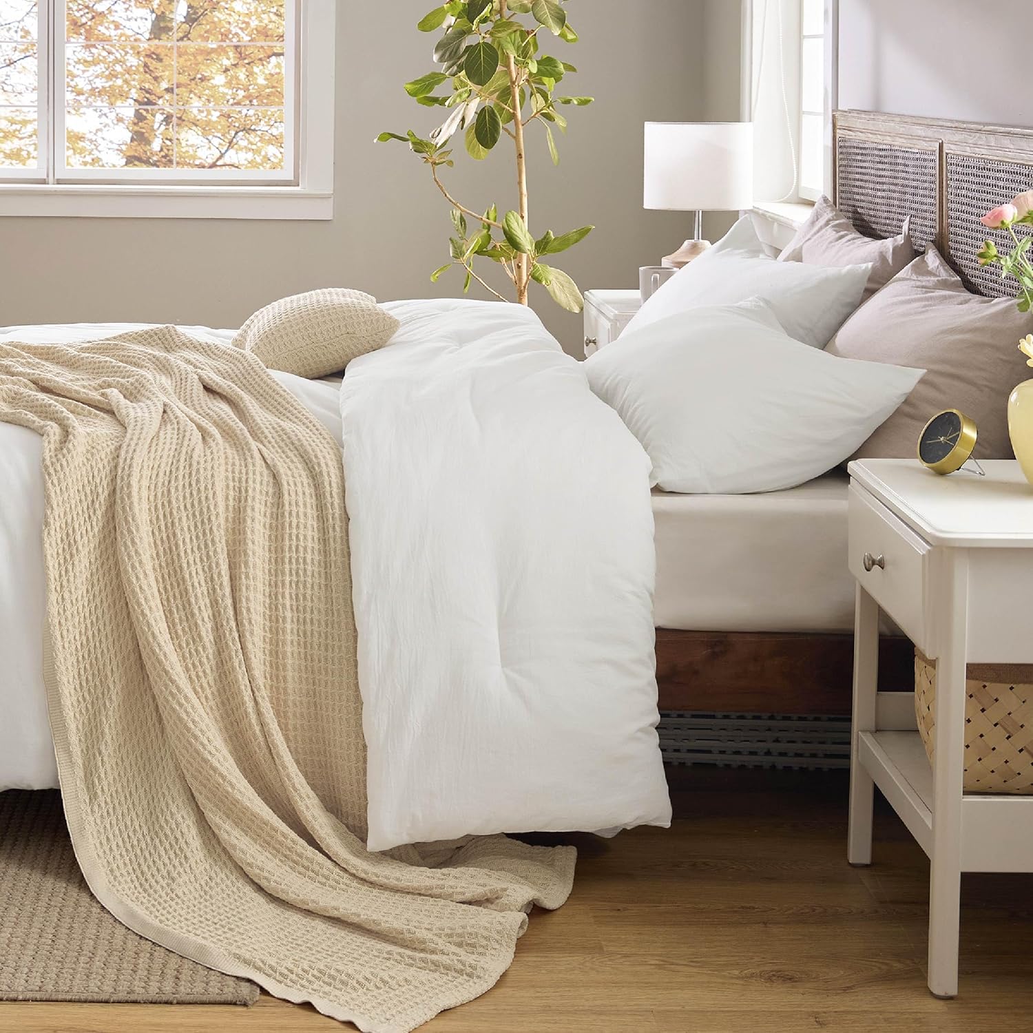 GentleSoft® 5 Piece Cotton Waffle Weave Bed-in-a-bag