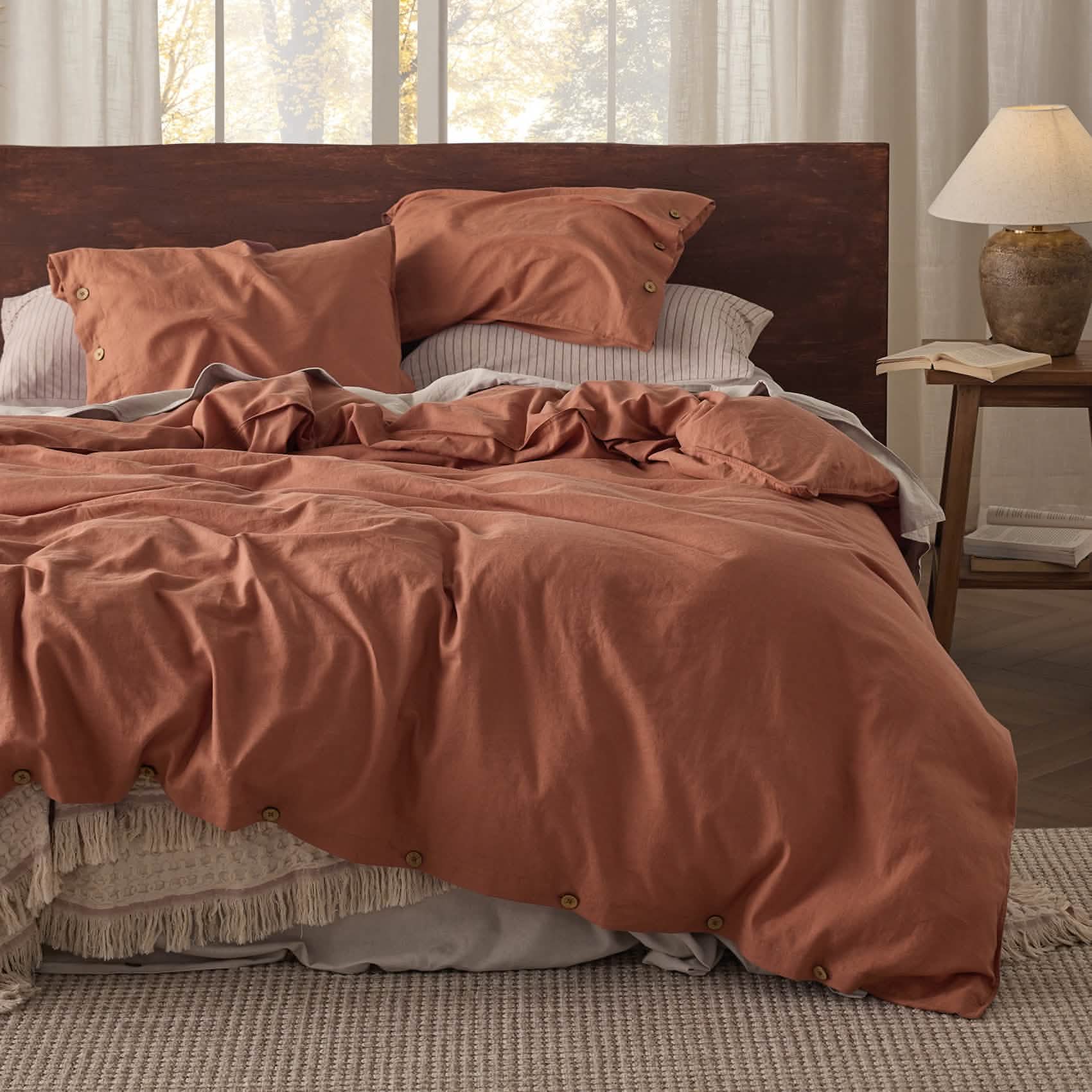 GentleSoft® Cotton Linen Hybrid Duvet Cover Set