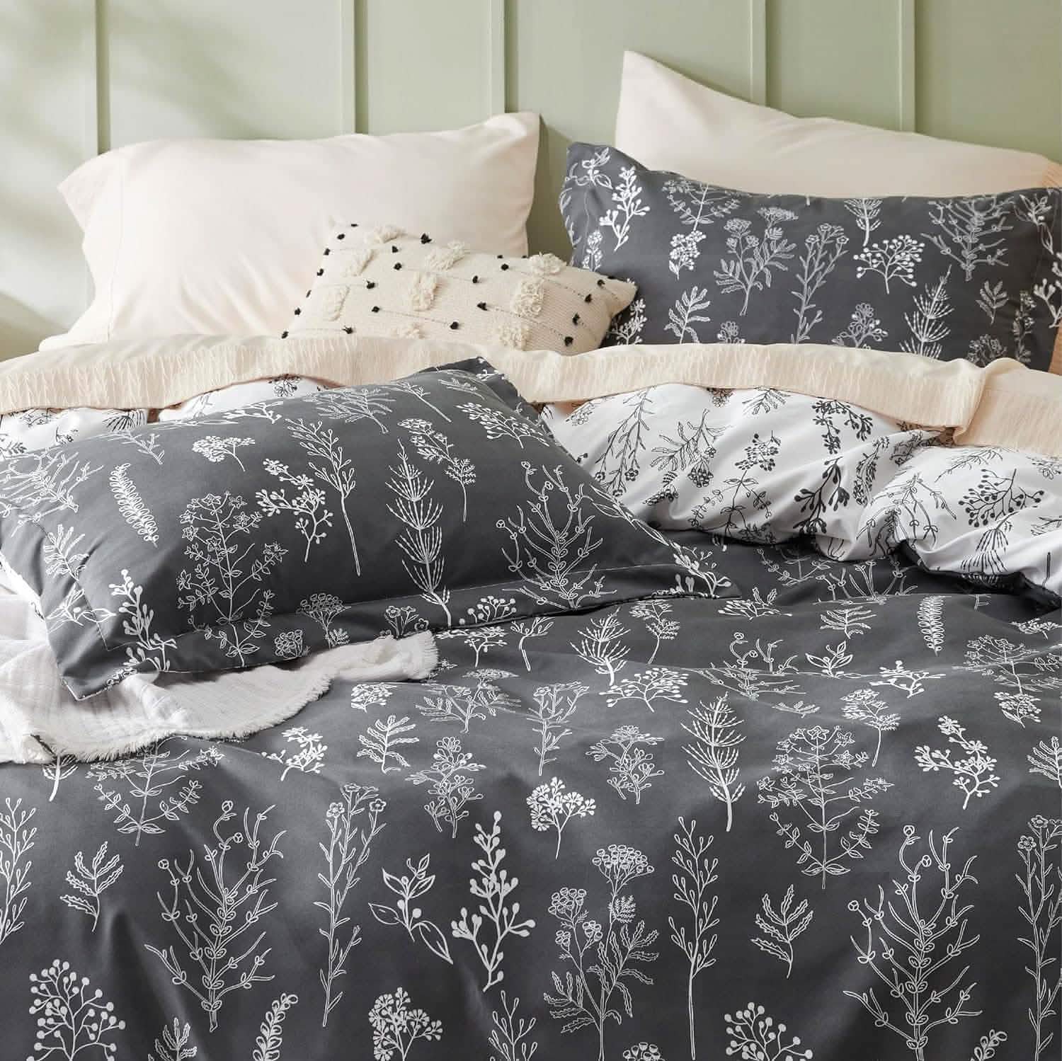 GentleSoft® Reversible Floral Print Duvet Cover Set