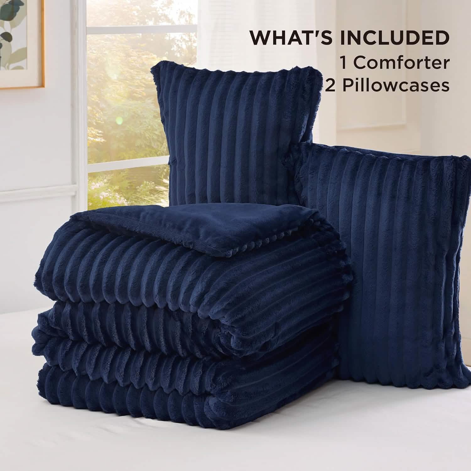 GentleSoft® Striped Flannel Comforter Set