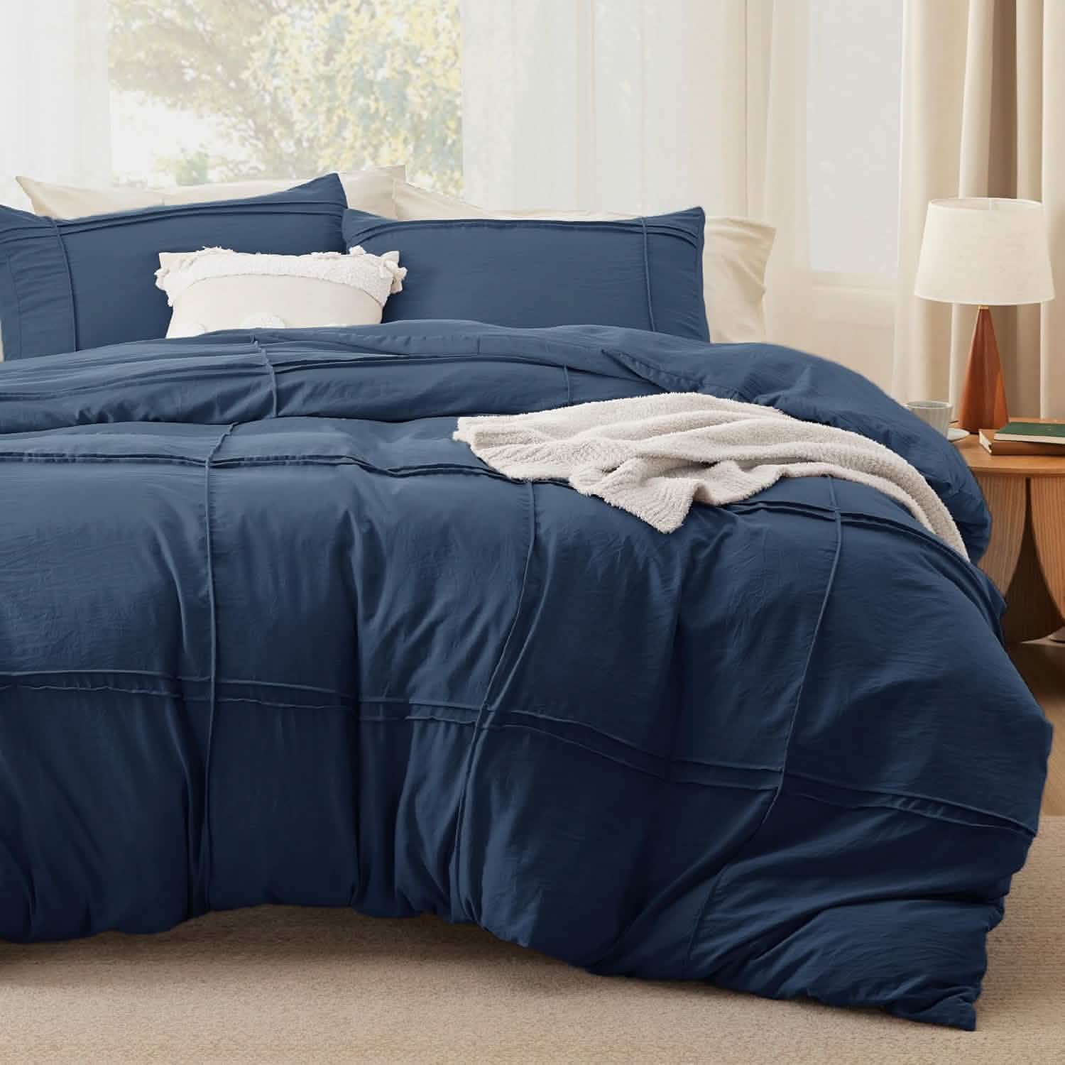 GentleSoft® Striped Tufted Embroidery Duvet Cover Set