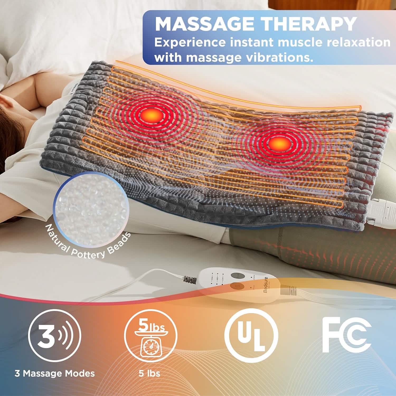 GentleSoft® Weighted Heating Pad with Massager