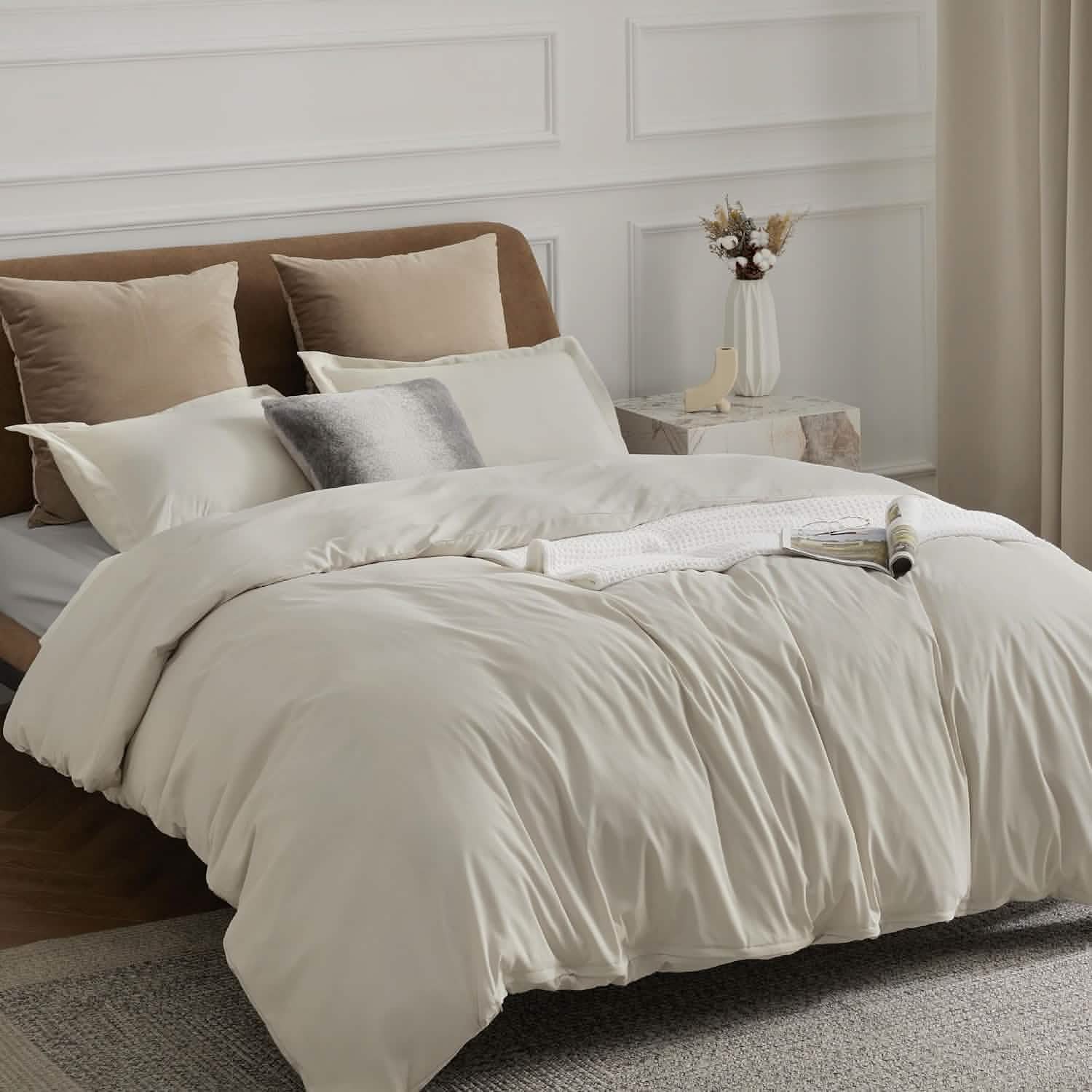 GentleSoft® Brushed Microfiber Duvet Cover Sets With Fitted Sheet