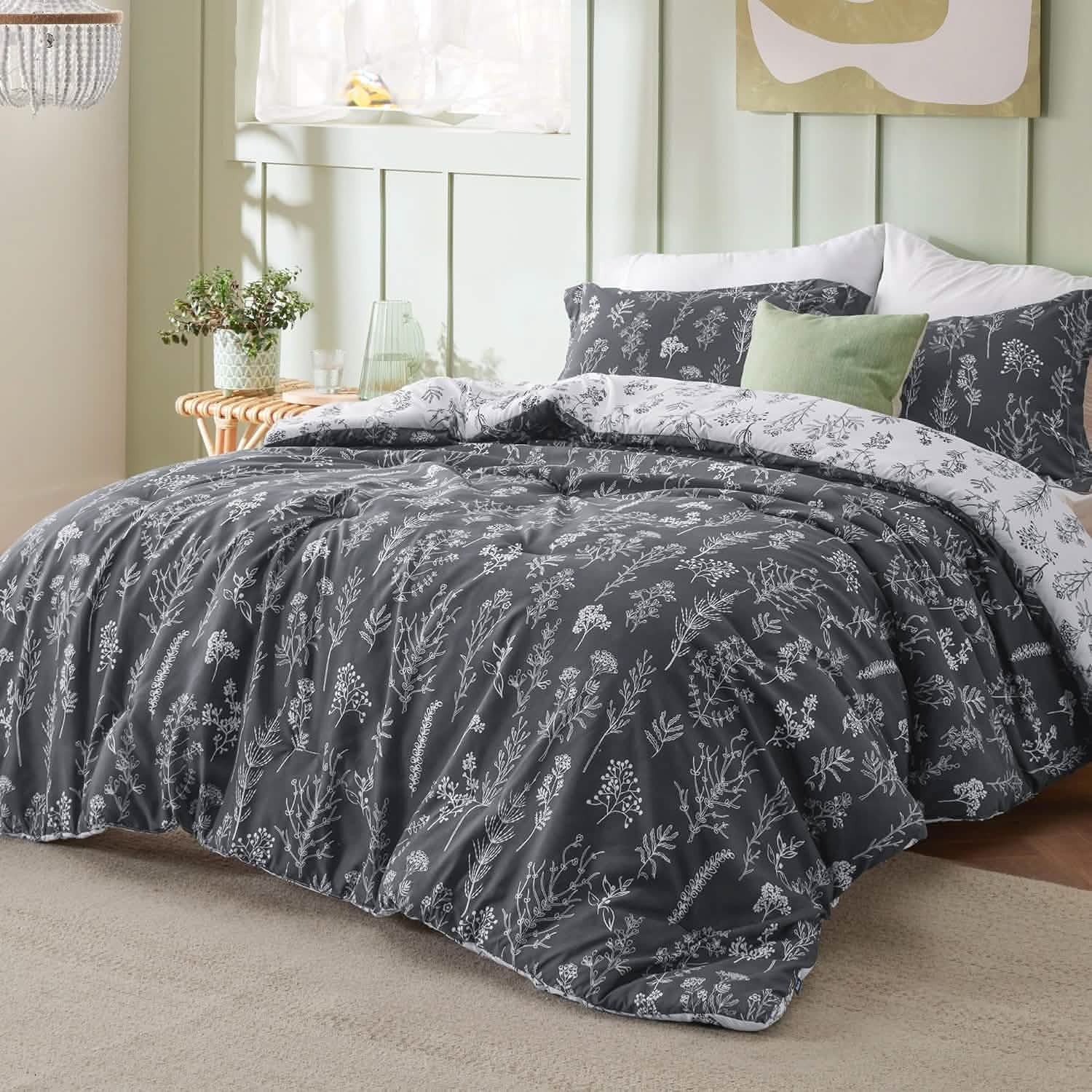 GentleSoft® Reversible Floral Print Comforter Set-2