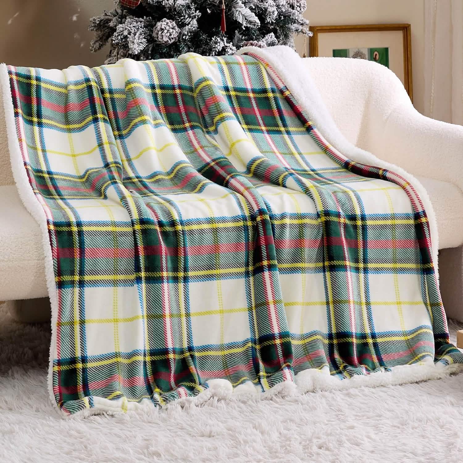 GentleSoft® Printed Throw Sherpa Blanket christmas Red