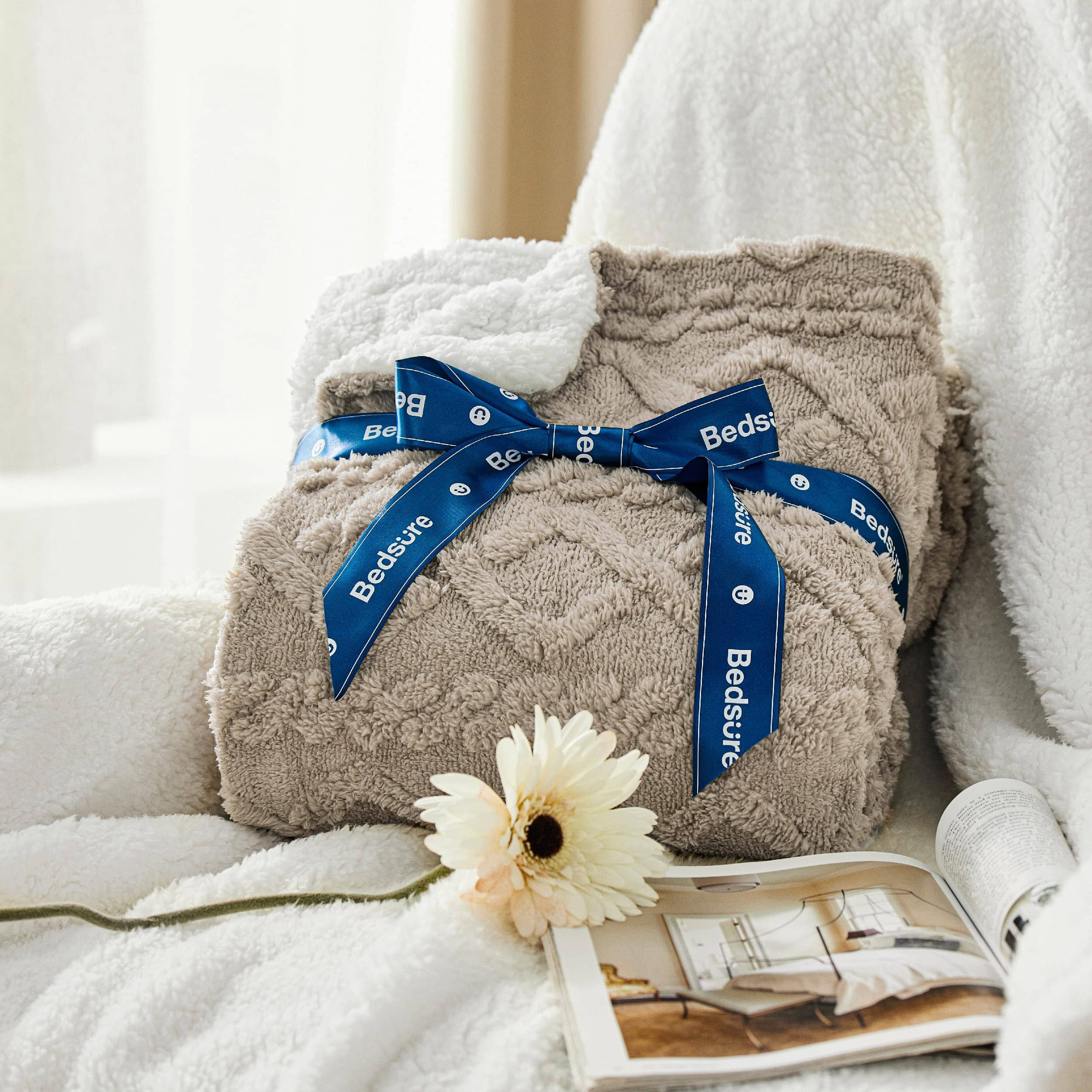 GentleSoft® Sherpa Throw Blanket For Couch