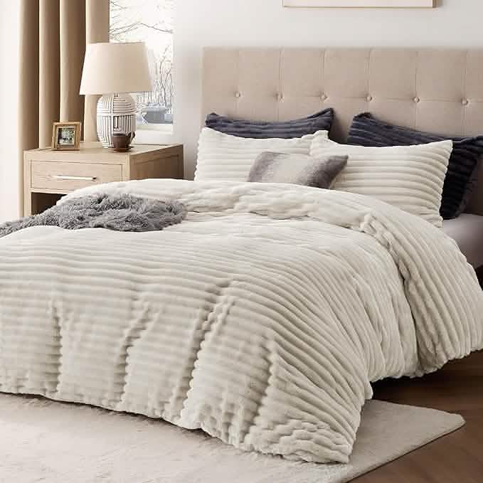GentleSoft® Striped Flannel Duvet Cover Set