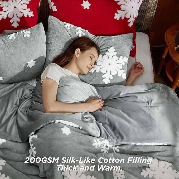 GentleSoft® Snowflake Comforter Set Grey