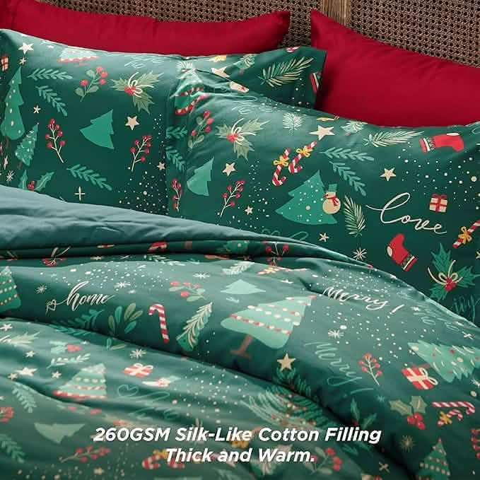 GentleSoft® Christmas Plaid Comforter Set Green