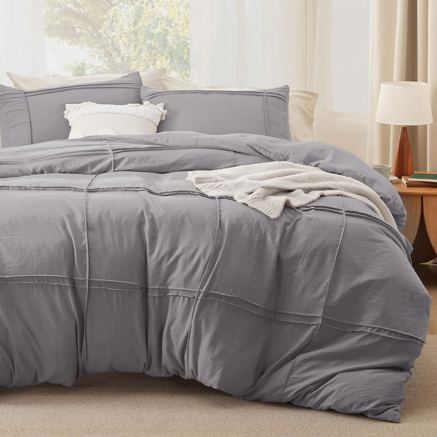 GentleSoft® Striped Tufted Embroidery Duvet Cover Set