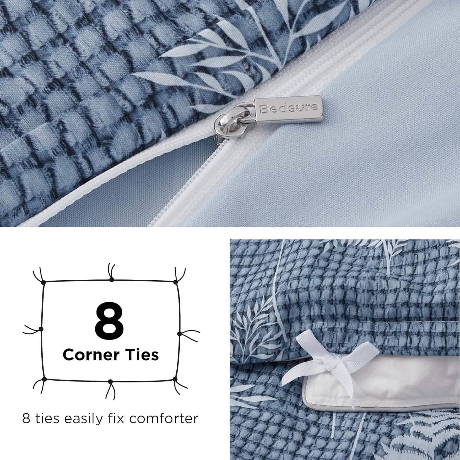 GentleSoft® Reversible Graphic Duvet Cover Set Blue