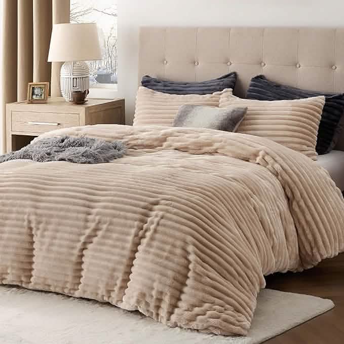 GentleSoft® Striped Flannel Duvet Cover Set
