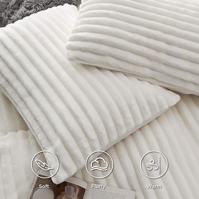 GentleSoft® Striped Flannel Duvet Cover Set
