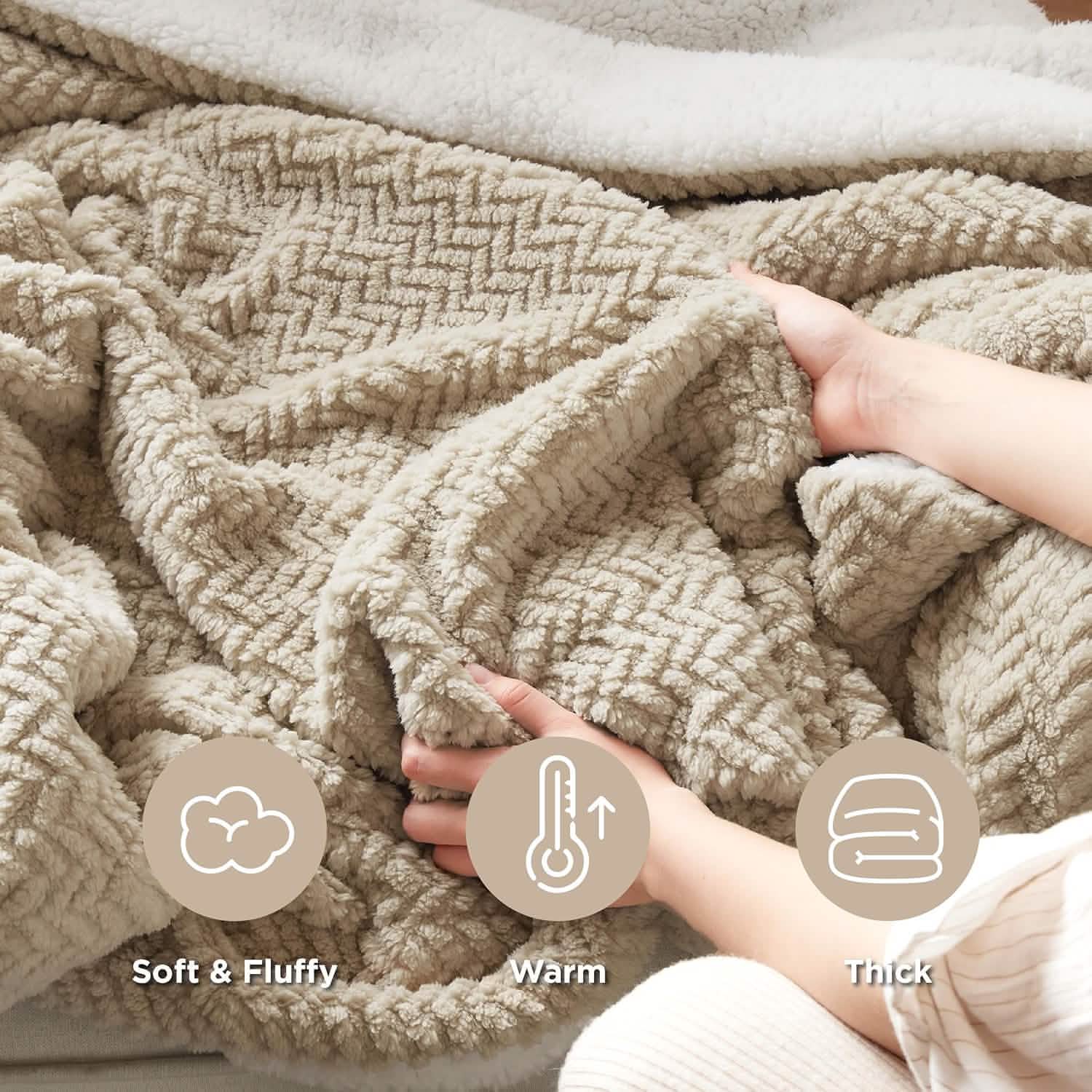 GentleSoft® Chevron Sherpa Fleece Blanket