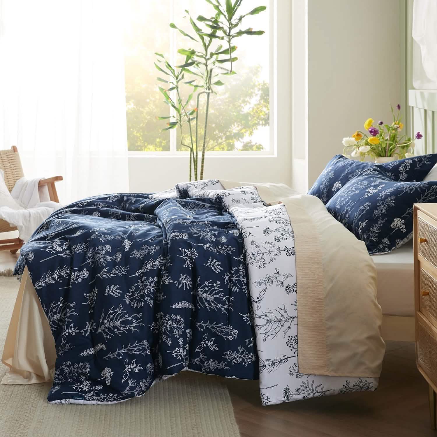 GentleSoft® Reversible Floral Print Comforter Set-2
