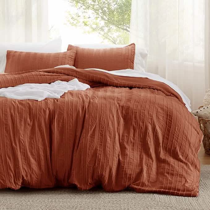 GentleSoft® Striped Tufted Embroidery Duvet Cover Set