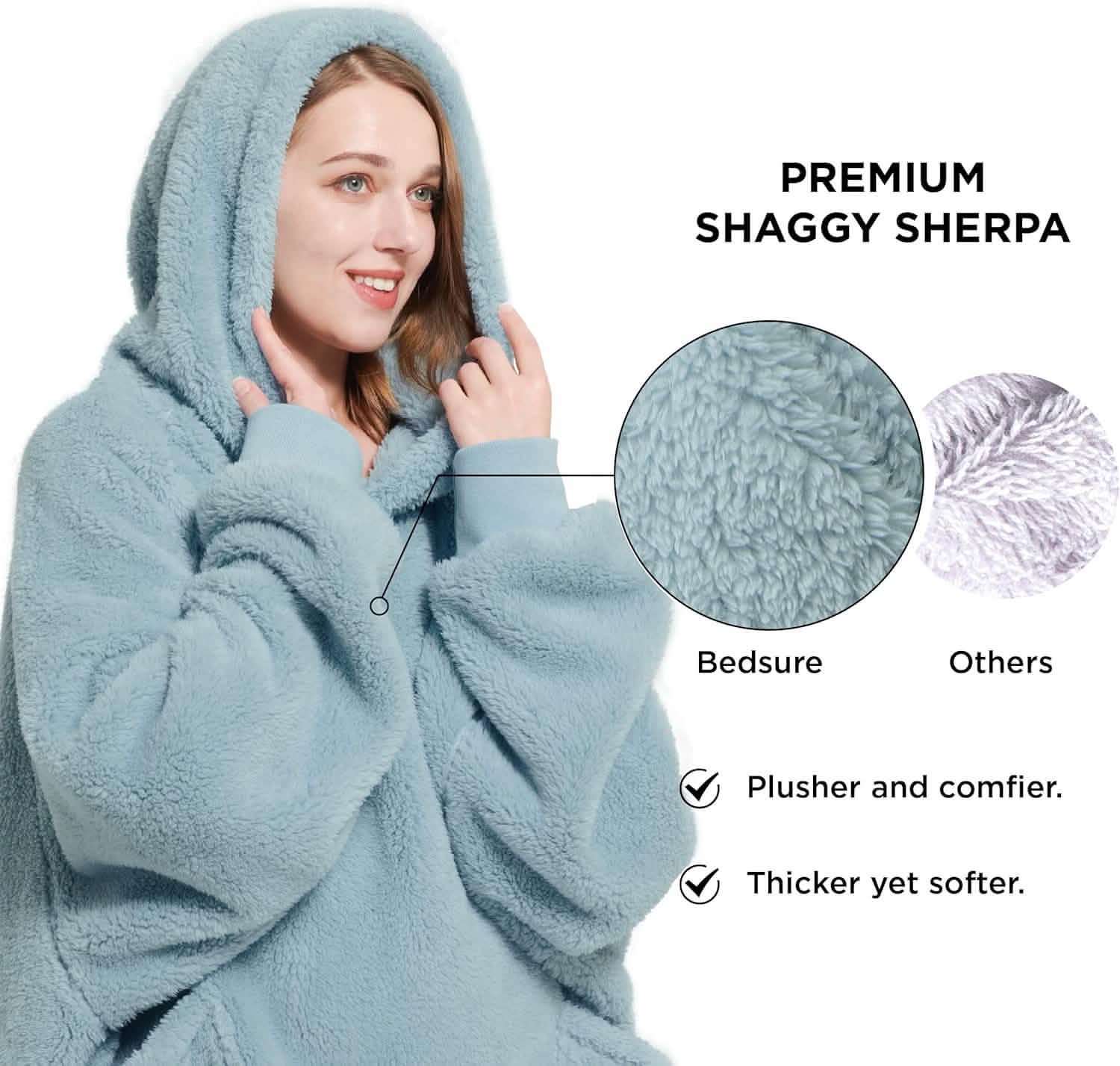 GentleSoft® Shaggy Sherpa Blanket Hoodie