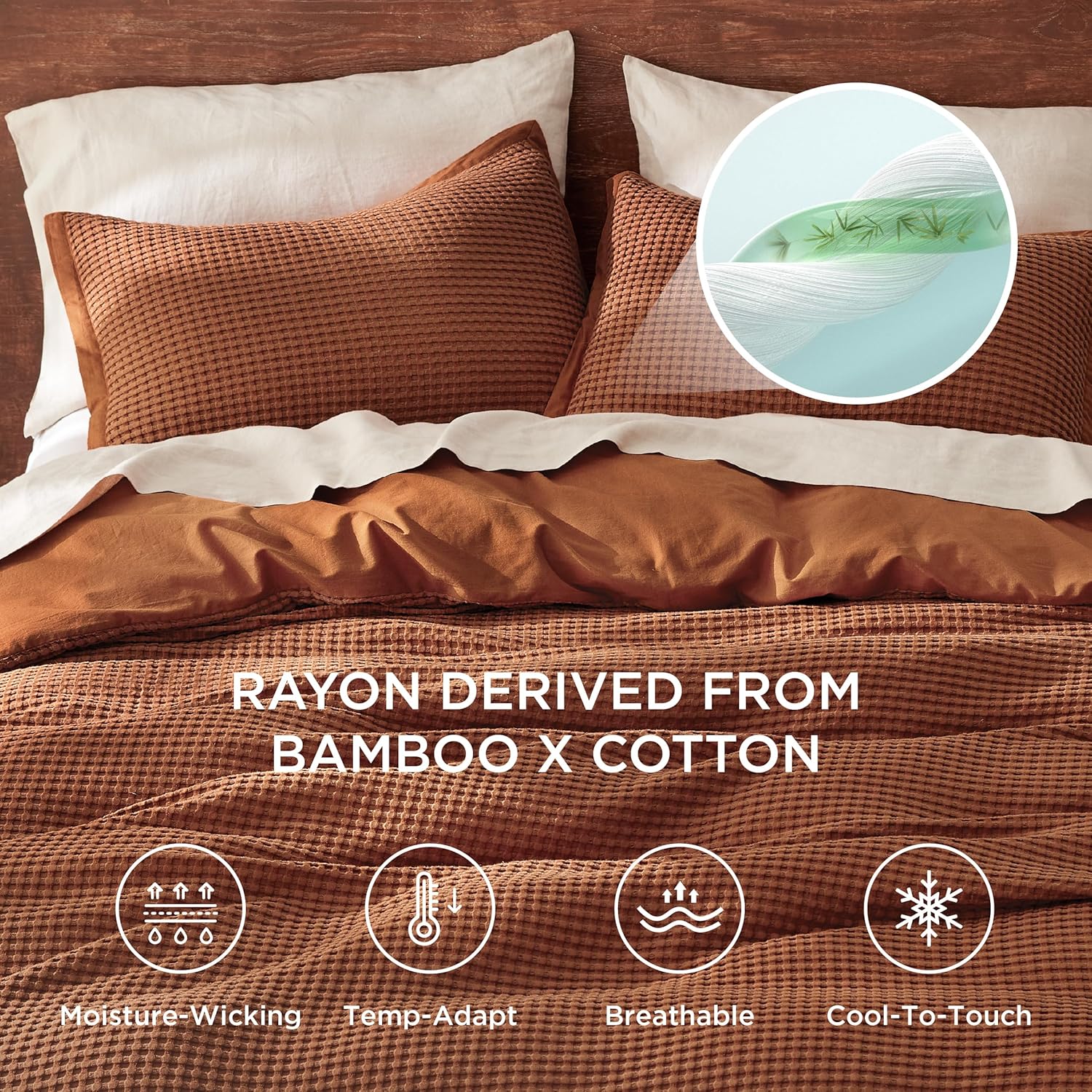GentleSoft® Cooling Waffle Duvet Cover Set