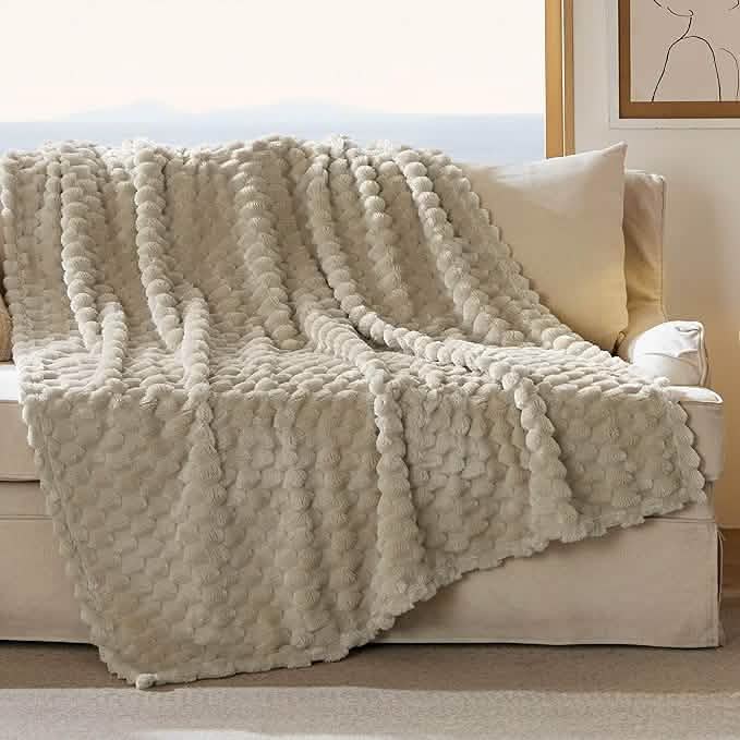 GentleSoft® Textured Bubble Flannel Fleece Blanket
