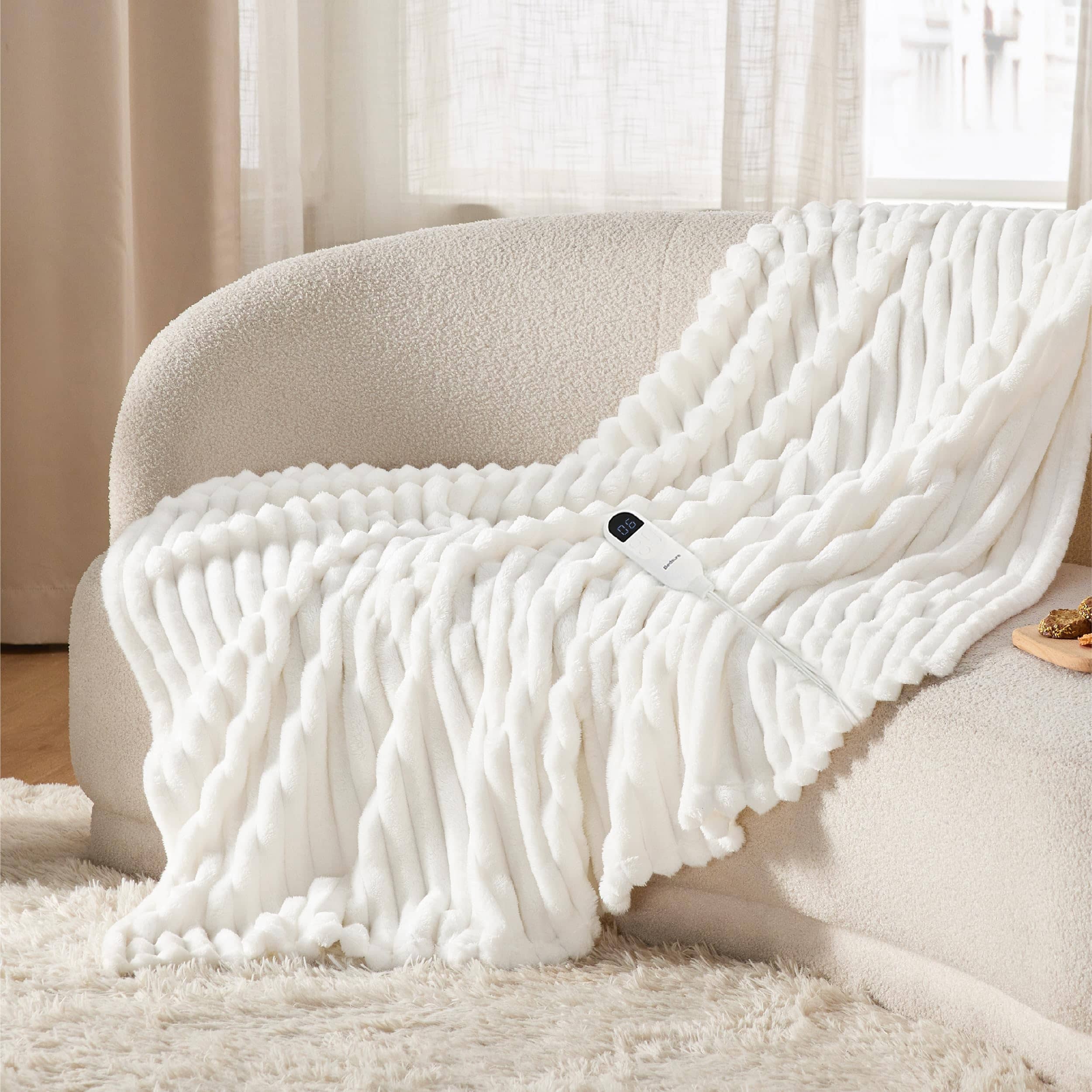 GentleSoft® Striped Flannel Heated Blanket