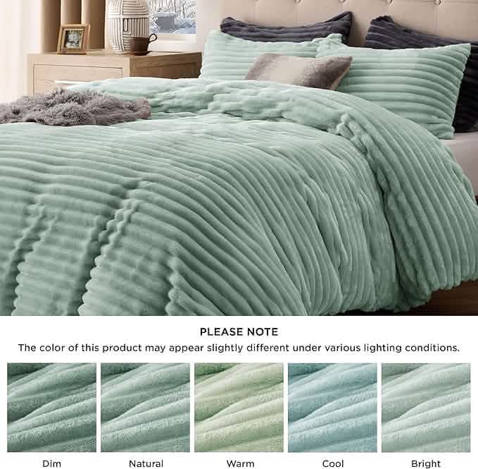 GentleSoft® Striped Flannel Duvet Cover Set