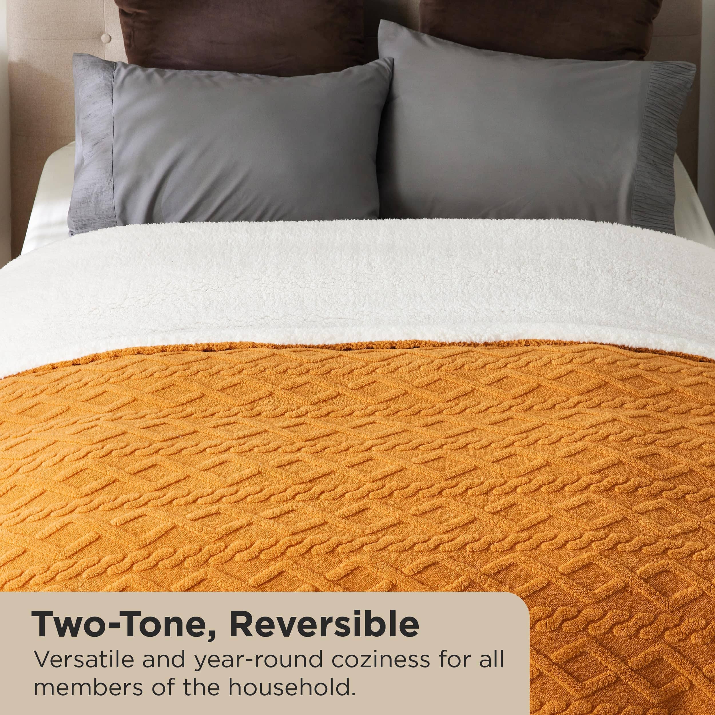 GentleSoft® Sherpa Throw Blanket For Couch