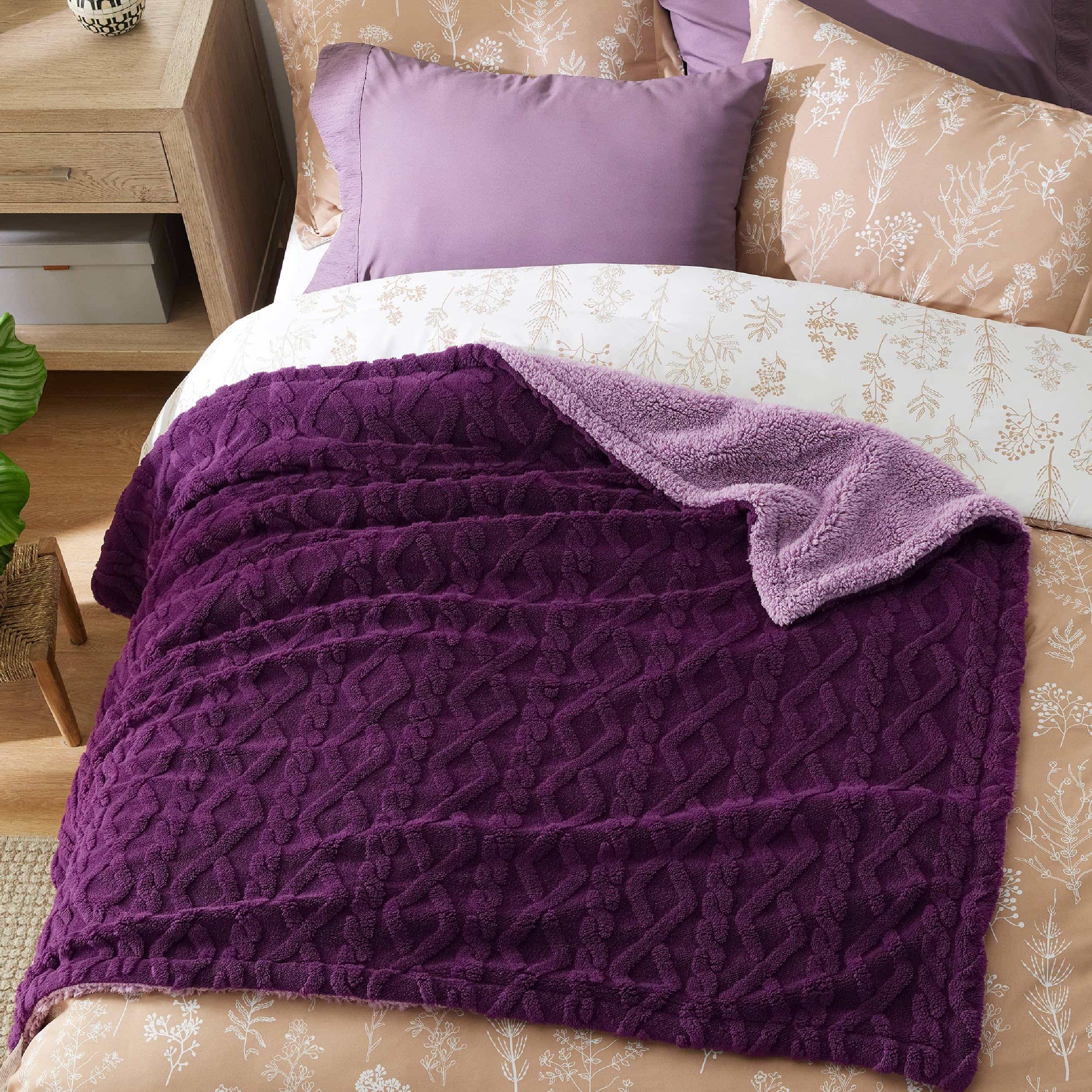 GentleSoft® Sherpa Throw Blanket For Couch