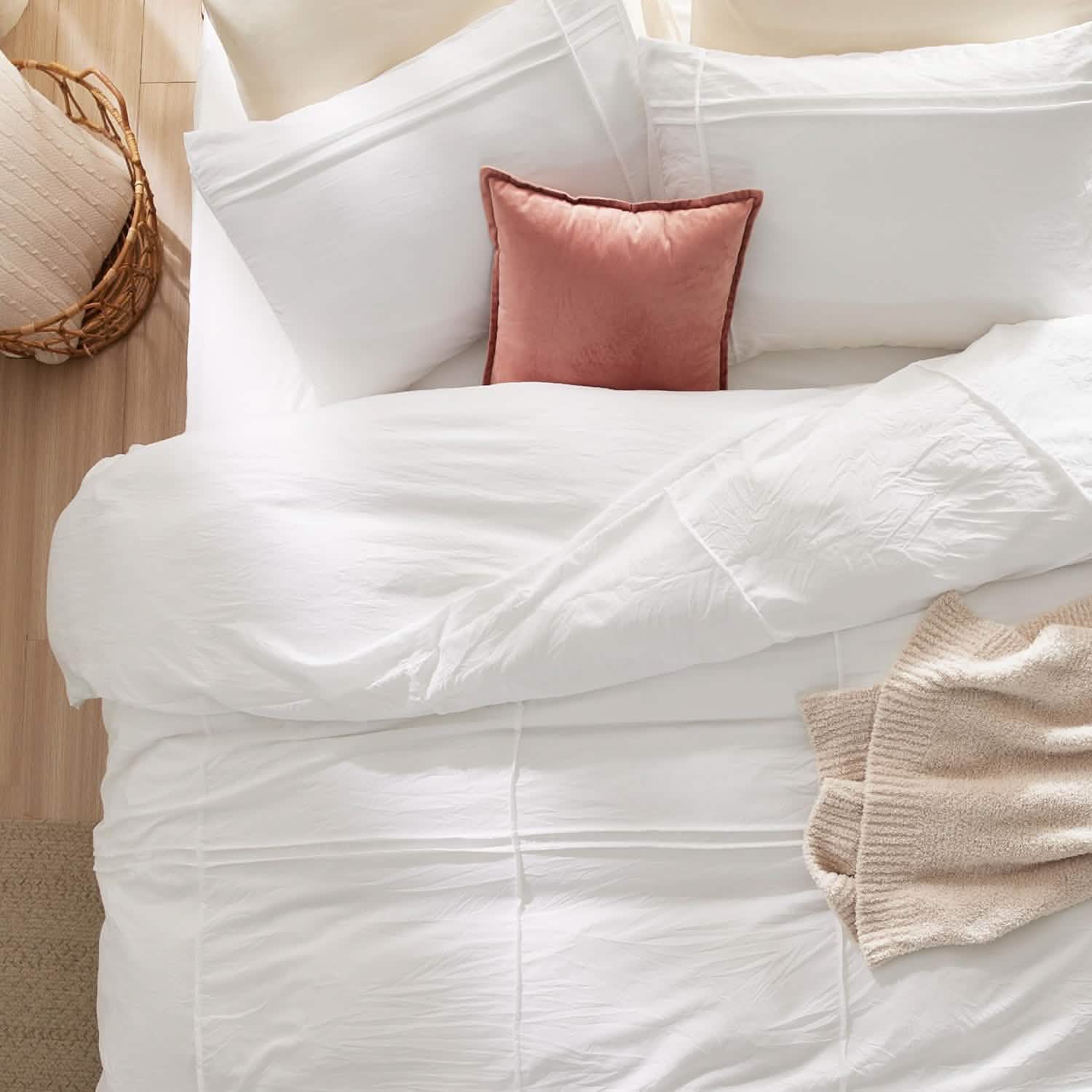 GentleSoft® Striped Tufted Embroidery Duvet Cover Set
