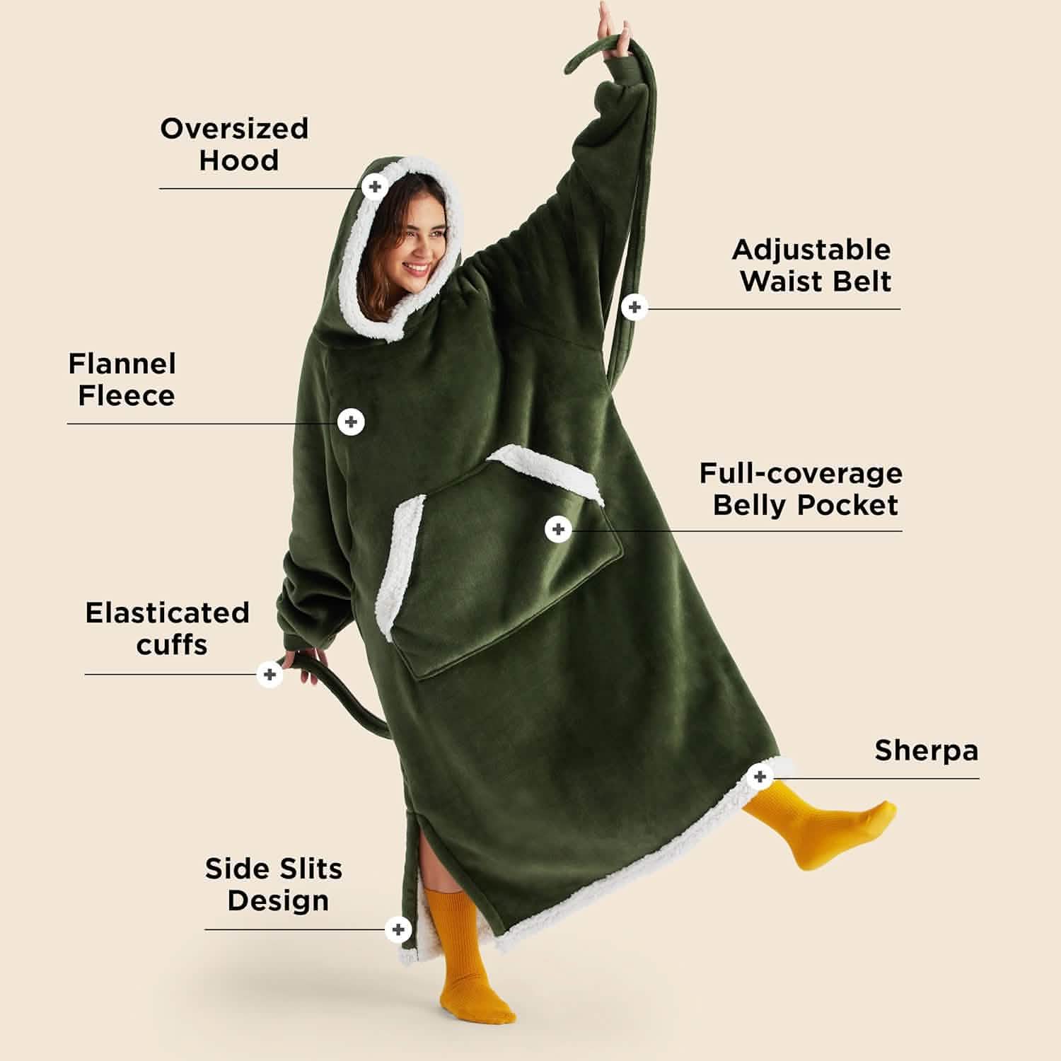 GentleSoft® Sherpa Fleece Wearable Blanket