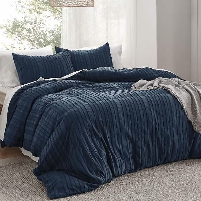 GentleSoft® Striped Tufted Embroidery Duvet Cover Set