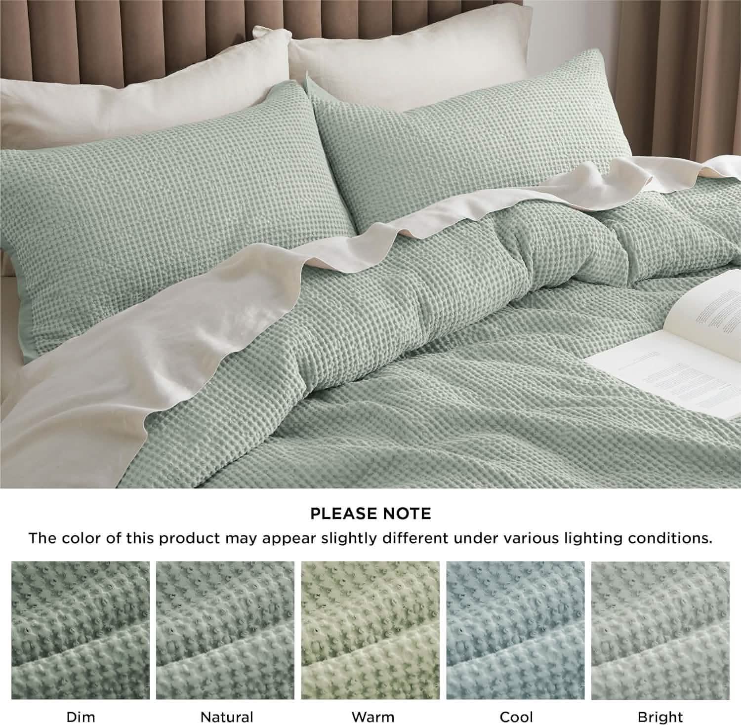 GentleSoft® Cotton Waffle Weave Duvet Cover Set