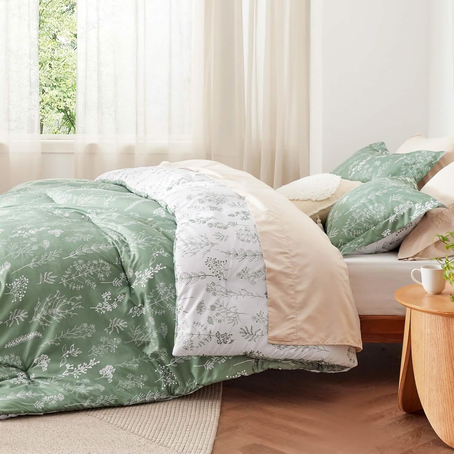 GentleSoft® Reversible Floral Print Comforter Set-2