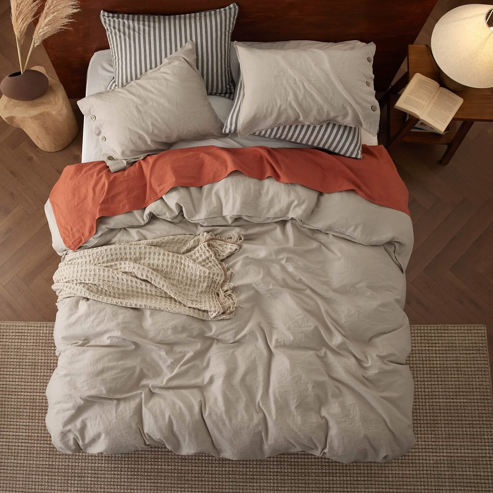 GentleSoft® Cotton Linen Hybrid Duvet Cover Set
