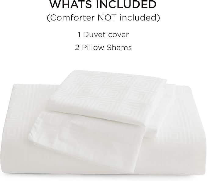 GentleSoft® 100% Cotton Greek Key Jacquard Duvet Cover Set