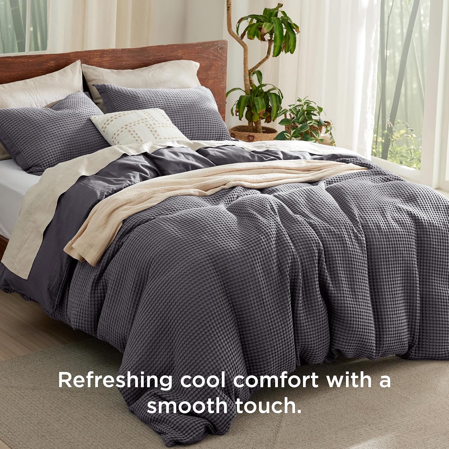GentleSoft® Cooling Waffle Duvet Cover Set