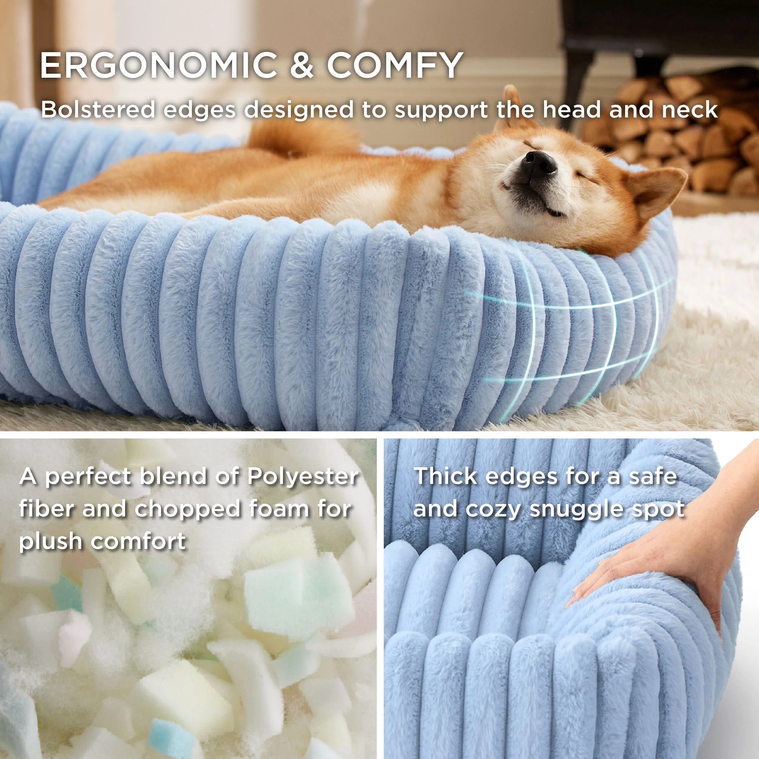 Corduroy Fleece Pet Bed