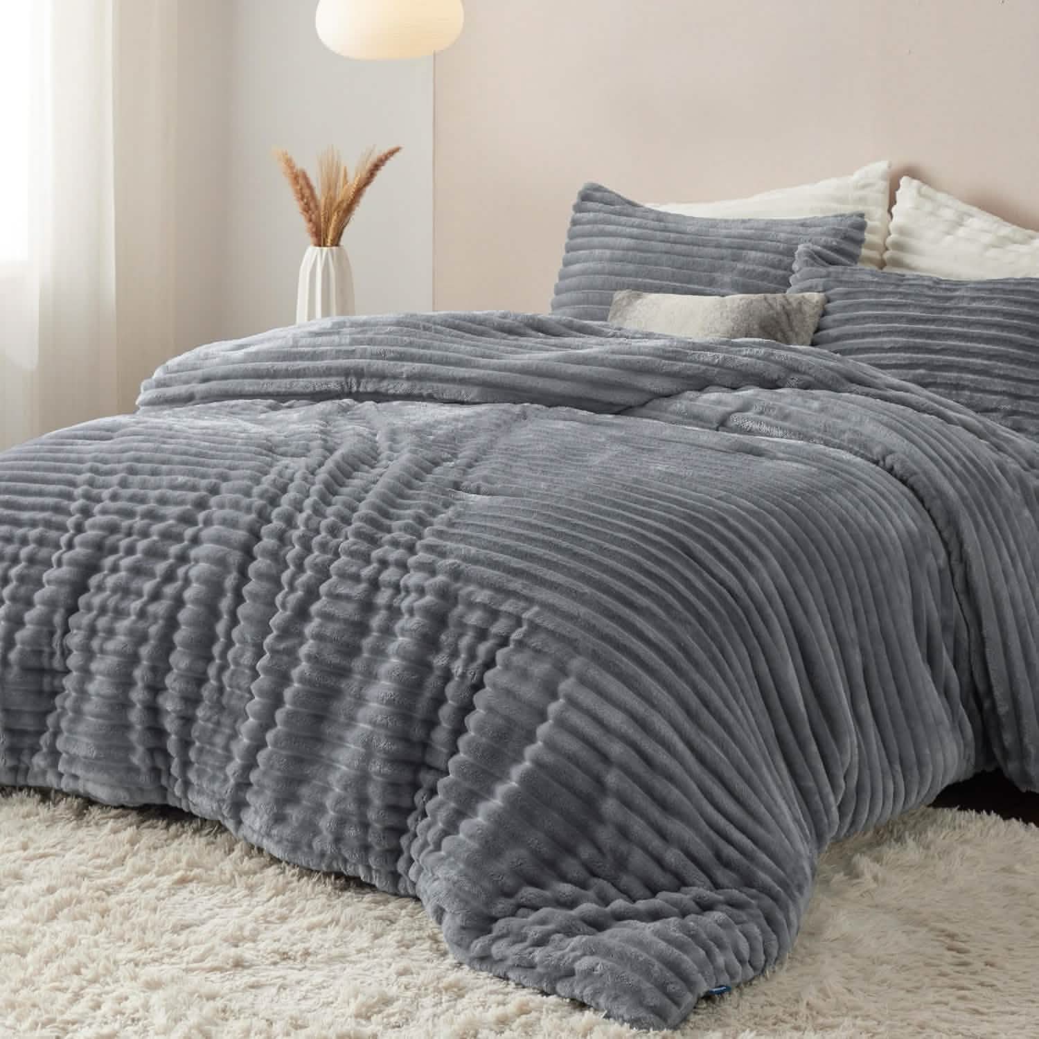 GentleSoft® Striped Flannel Comforter Set