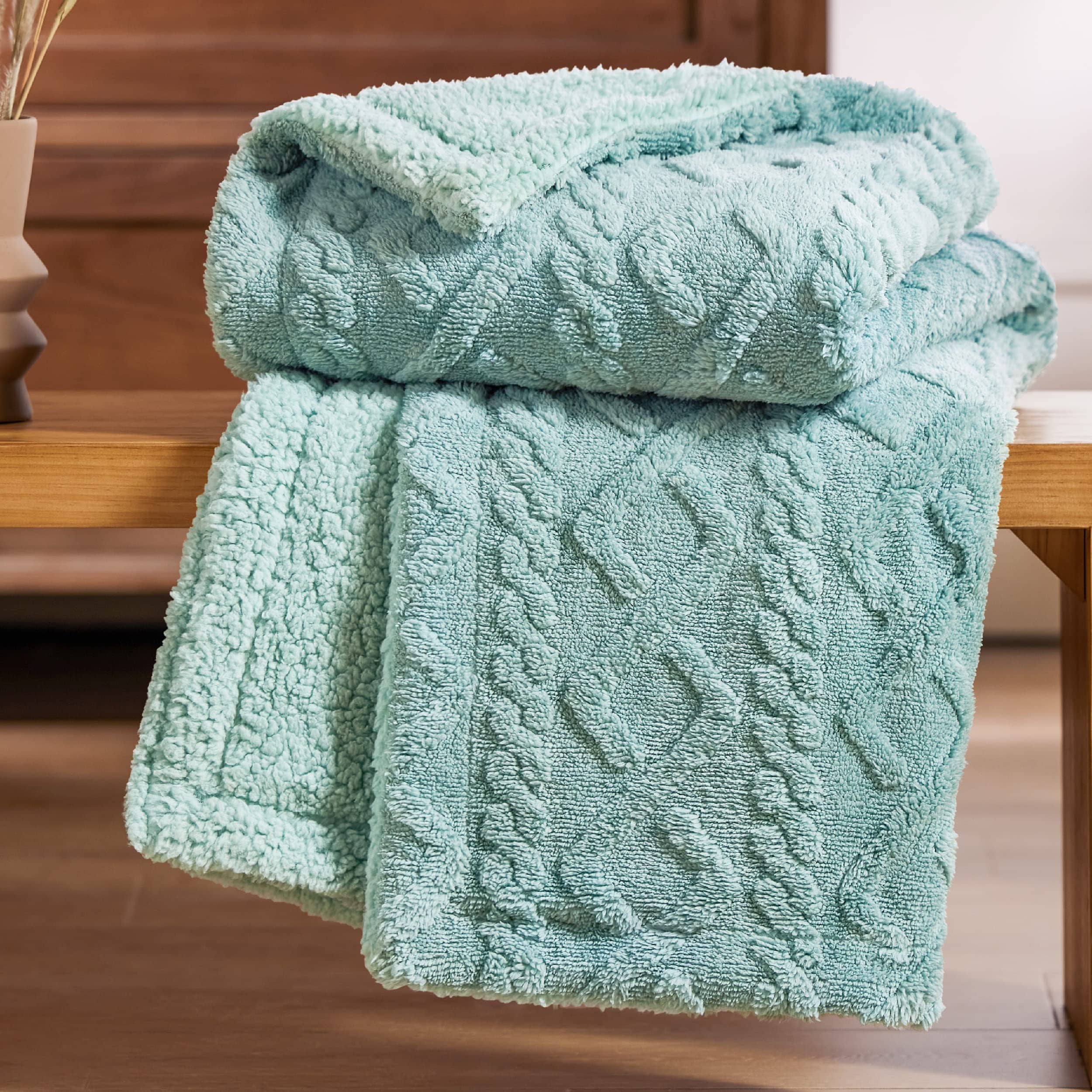 GentleSoft® Sherpa Throw Blanket For Couch