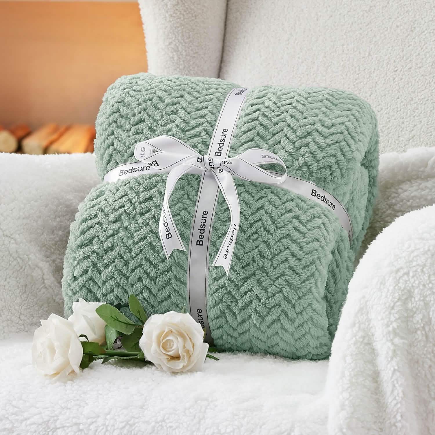 GentleSoft® Chevron Sherpa Fleece Blanket
