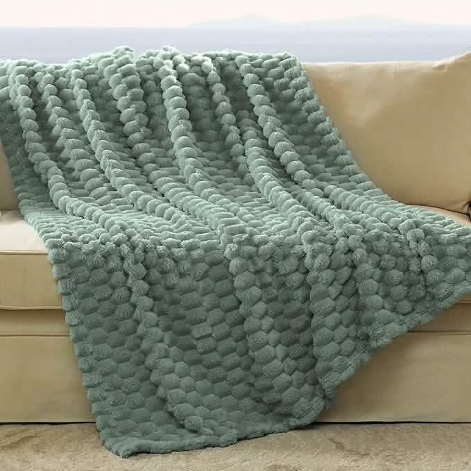 GentleSoft® Textured Bubble Flannel Fleece Blanket