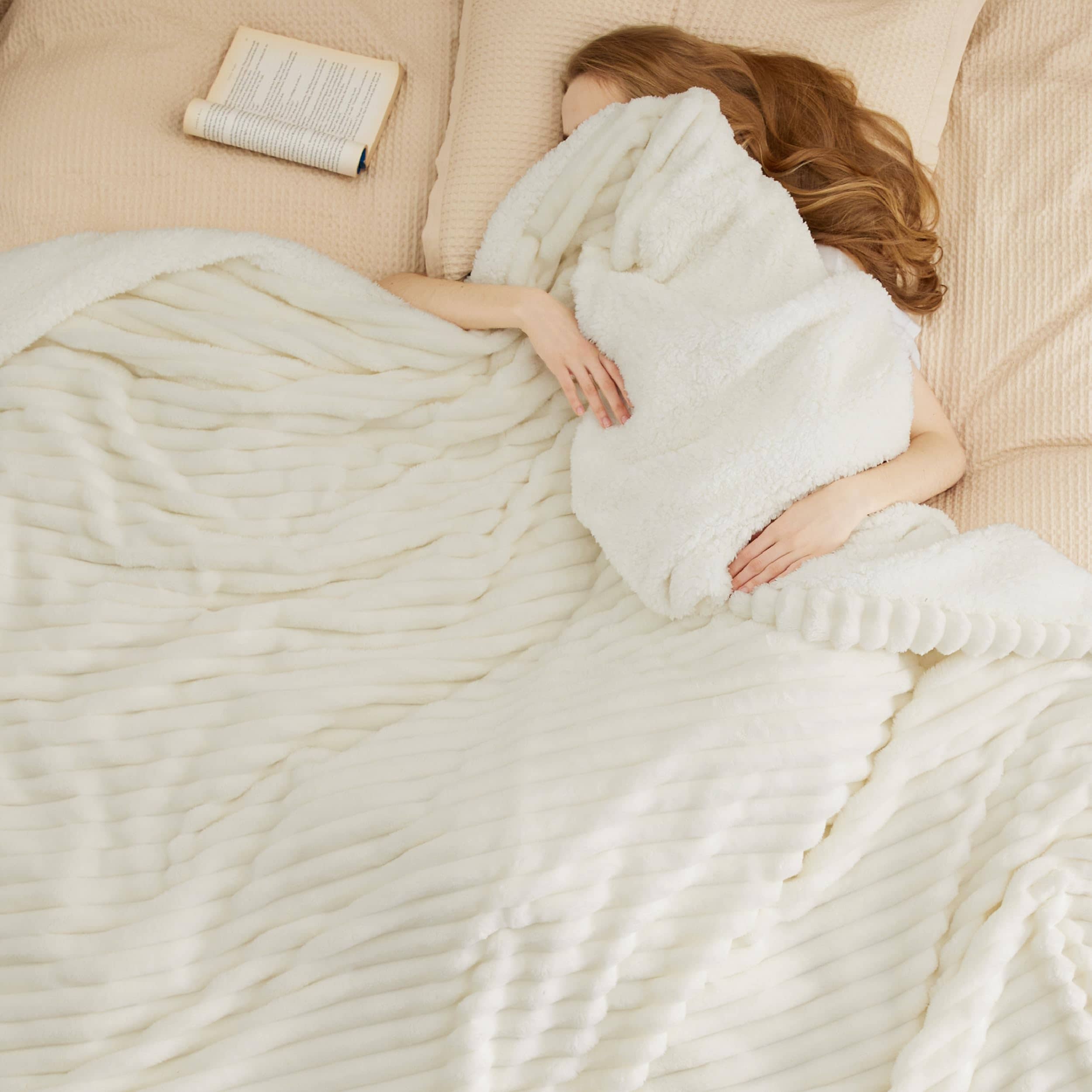 GentleSoft® Jacquard Stripes Shaggy Sherpa Blanket
