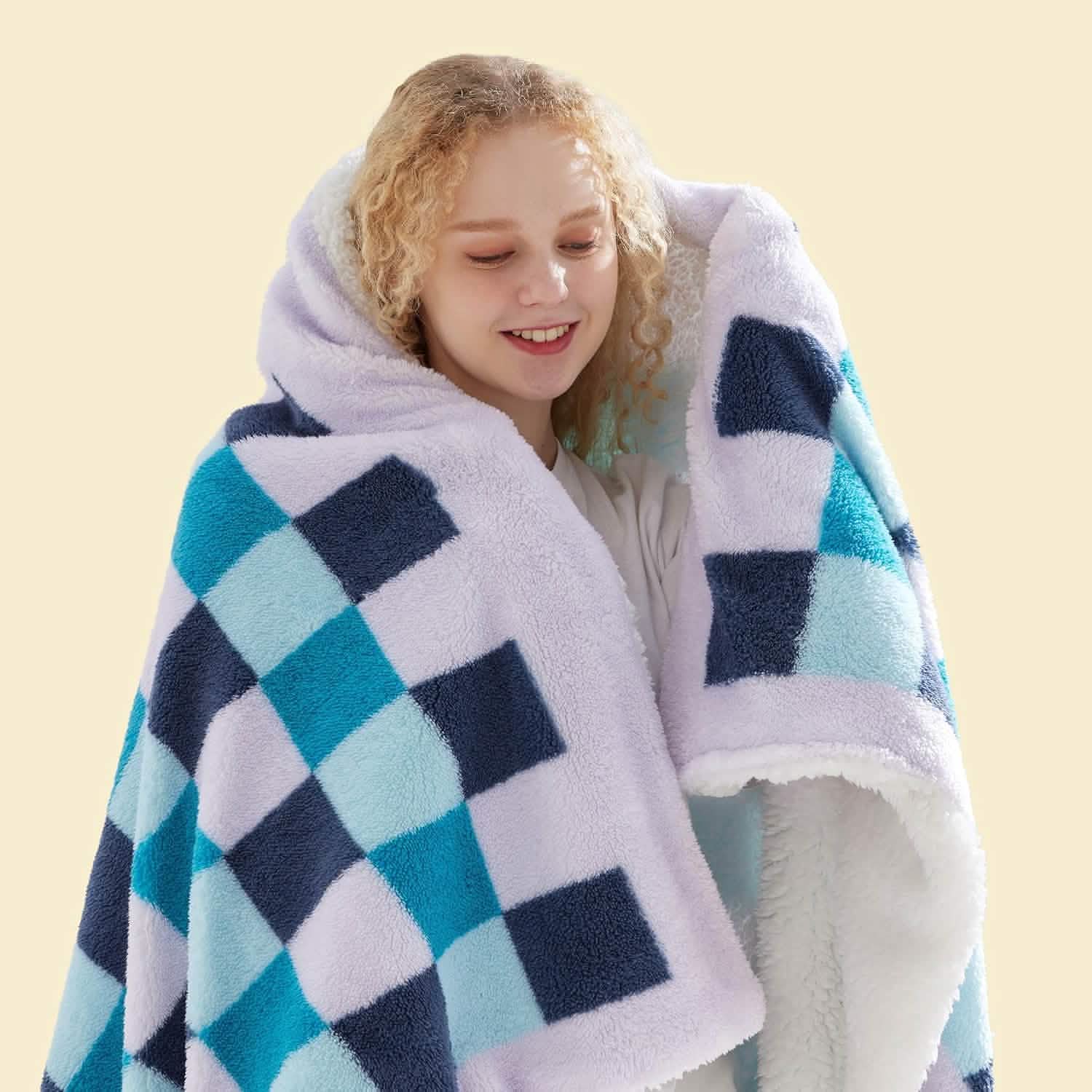 GentleSoft® Printed Throw Sherpa Blanket lavender