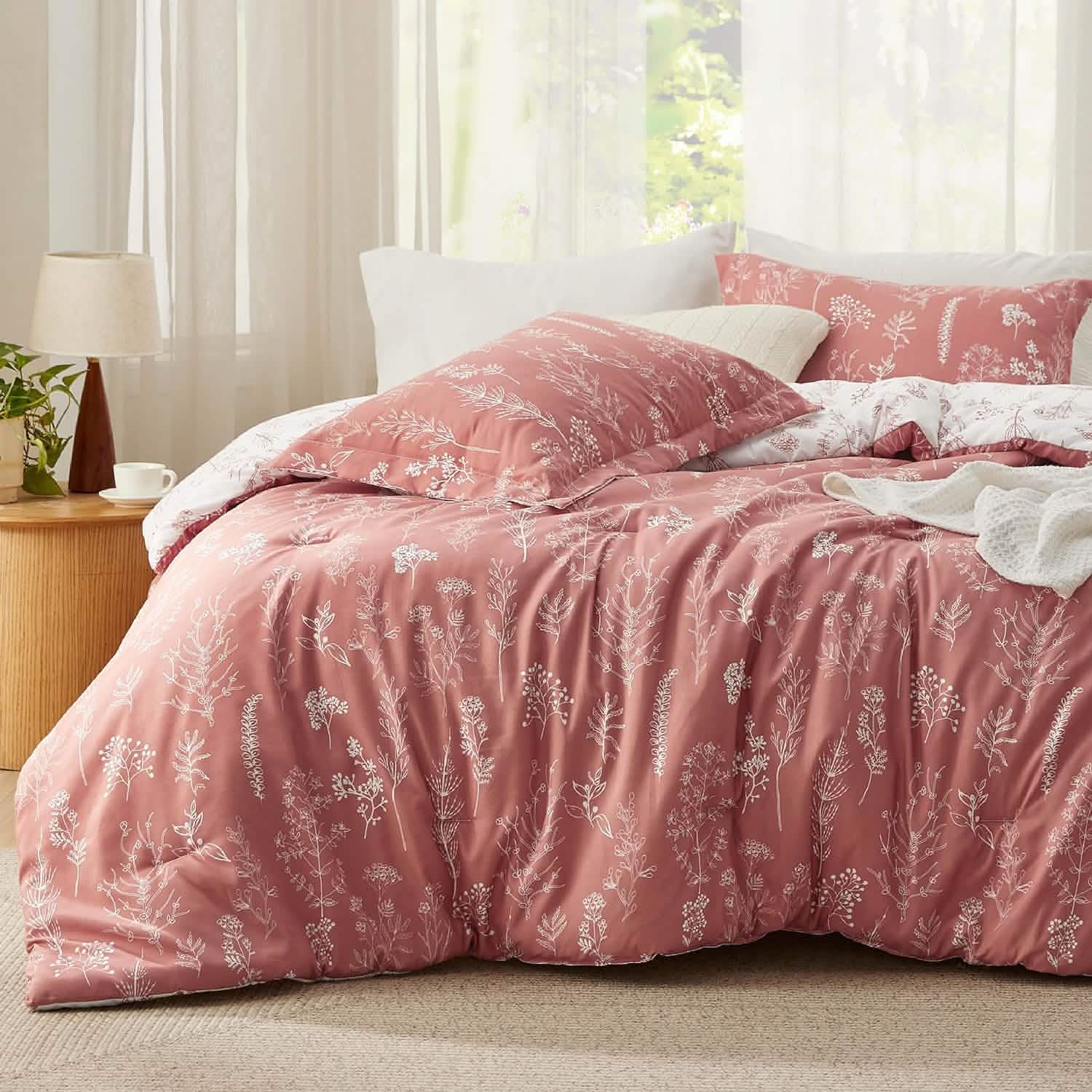 GentleSoft® Reversible Floral Print Comforter Set-2
