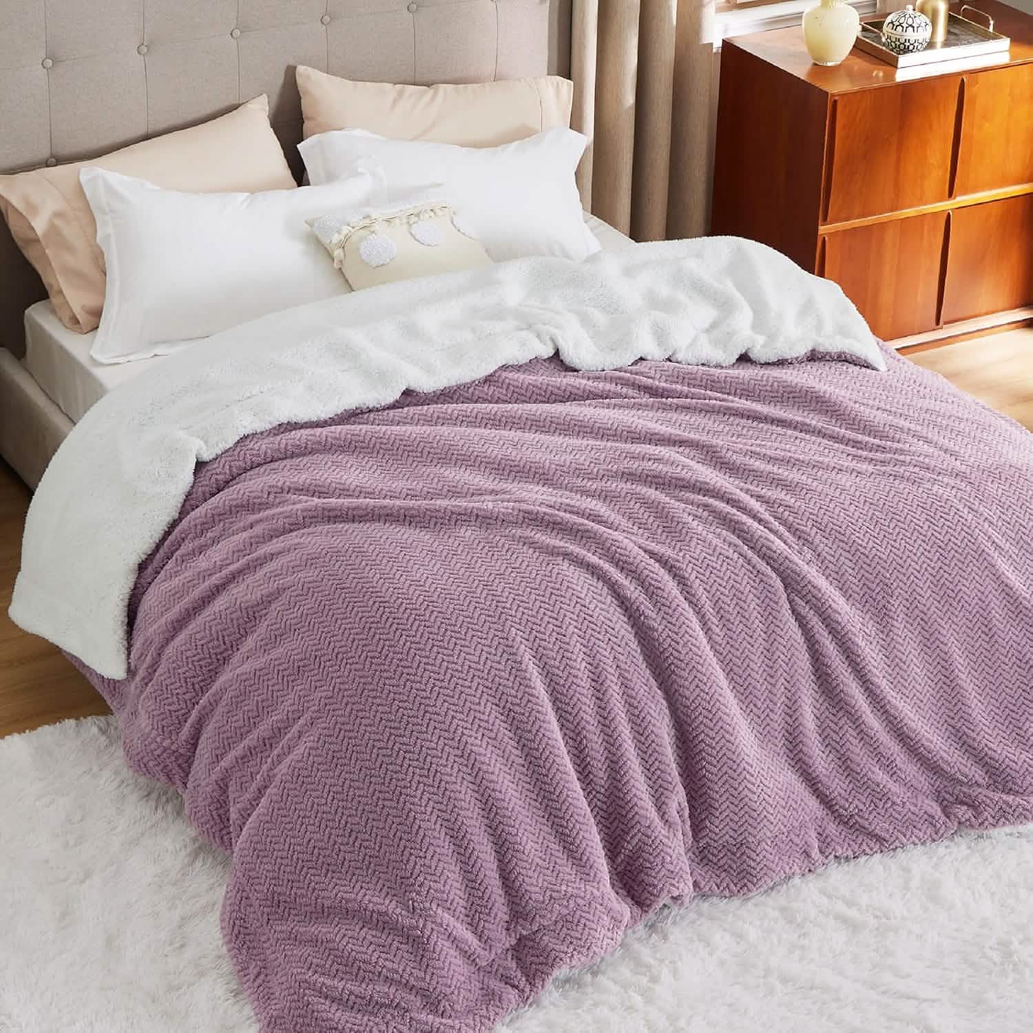 GentleSoft® Chevron Sherpa Fleece Blanket