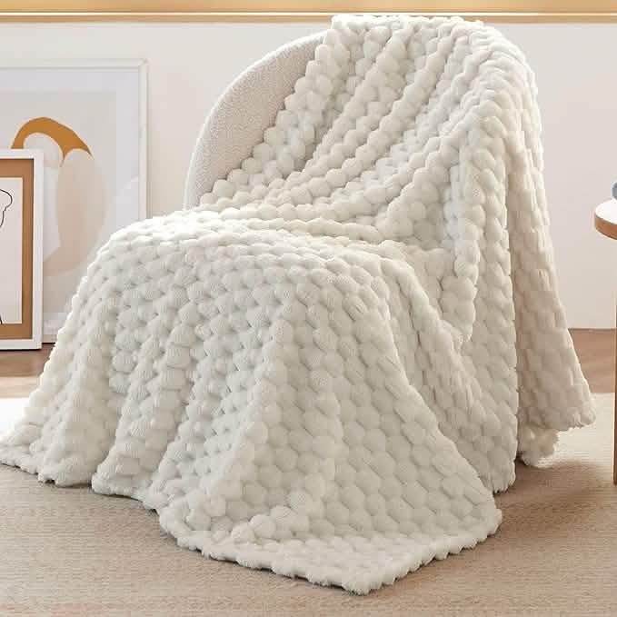 GentleSoft® Textured Bubble Flannel Fleece Blanket