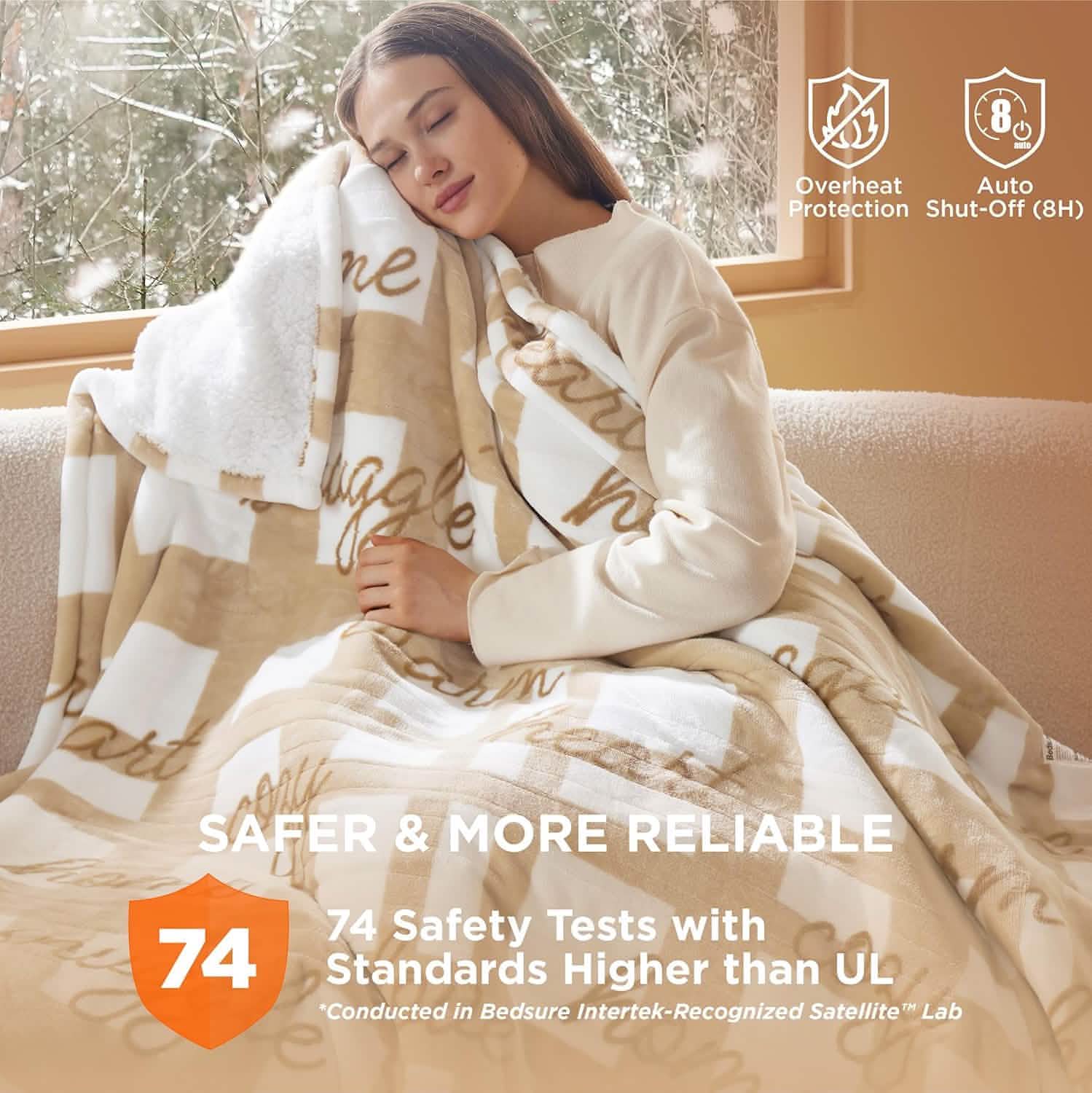 GentleSoft® Christmas Printed Flannel Heated Blanket